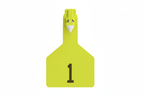 Chartreuse Z1 Pre-Numbered Long Neck Calf Tags