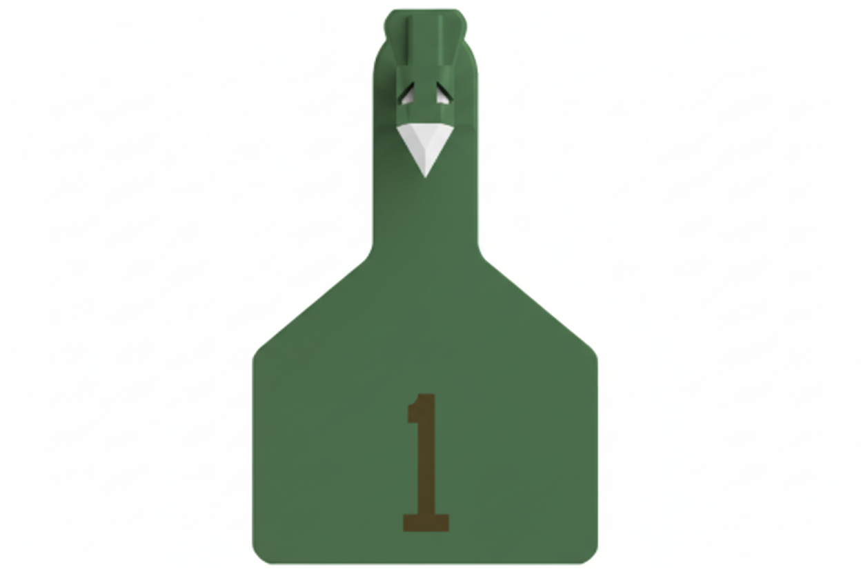 Green Z1 Pre-Numbered Long Neck Calf Tags