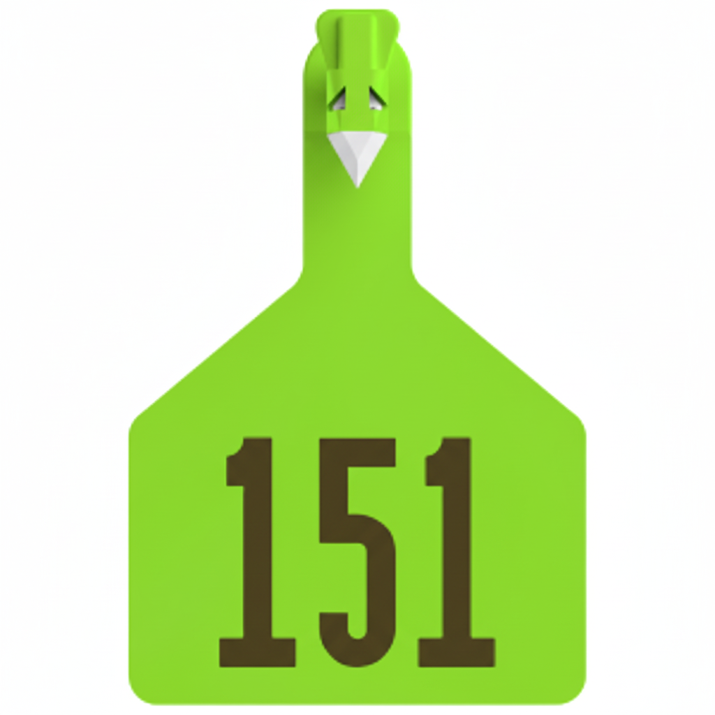 Green Z1 cow tag